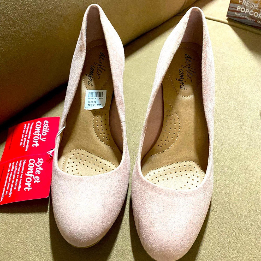 Pink suede 2inch heels never used